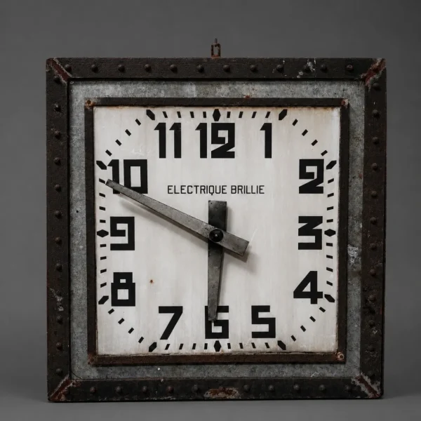 French Industrial Factory Clock
