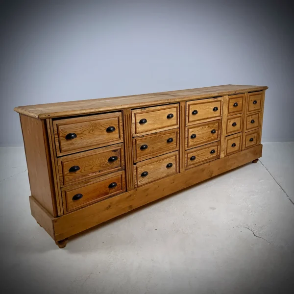 Old Pitch Pine Drawer Cabinet